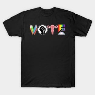 Vote Books Fist Ovaries LGTBQ T-Shirt